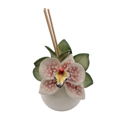 Bomboniera nozze argento profumatore piccolo Capodimonte orchidea